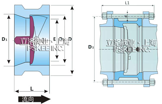 双瓣式止回阀结构图