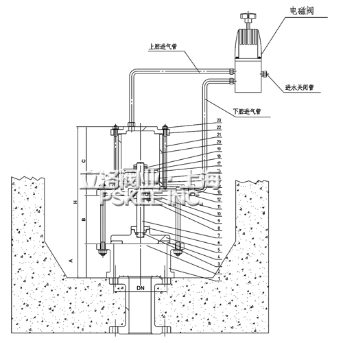 池底排泥阀安装示意图1