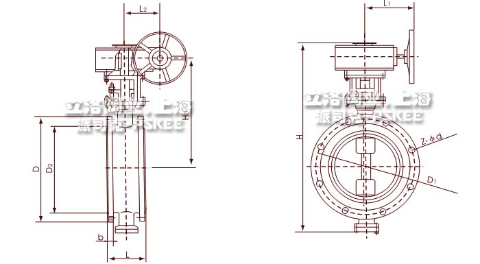 蝶阀外形尺寸图