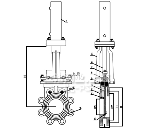 液动刀型闸阀结构图