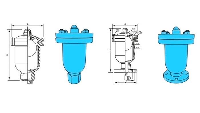 法兰单口排气阀结构图