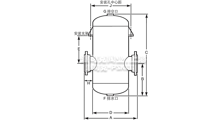 AS7汽水分离器外形尺寸图