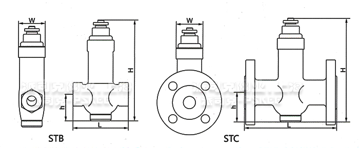 热静力波纹管式蒸汽疏水阀尺寸图