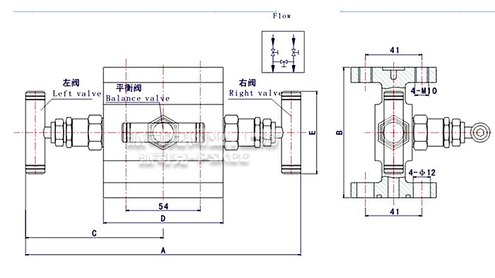 1151双法兰三阀组结构图